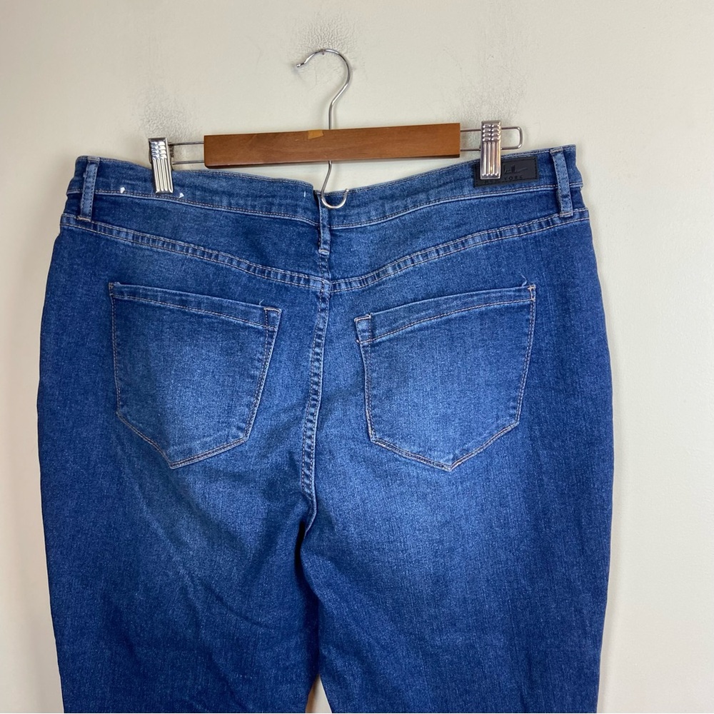 Nicole Miller Women’s High Rise Skinny Crop Cuffed Denim Jeans‎ Distressed 14 - Picture 6 of 9